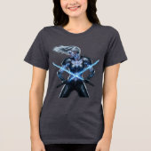 Cyberpunk Samurai Futuristic Kunoichi Tri-Blend Shirt (Vorderseite)