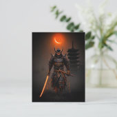 Cyberpunk Samurai Futuristic Warrior Postkarte (Stehend Vorderseite)