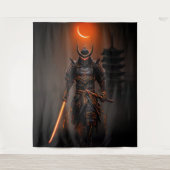 Cyberpunk Samurai Futuristic Warrior Wandteppich (Vorderseite)