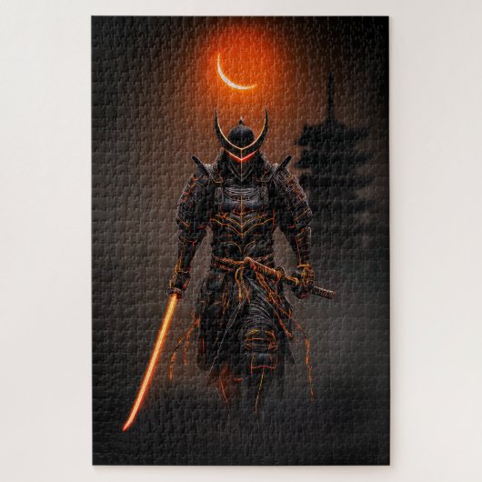 Cyberpunk-Samurai Futuristischer Krieger Puzzle (Vertikal)