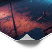 Cyberpunk Samurai Girl | Neon City Warrior Poster (Ecke)