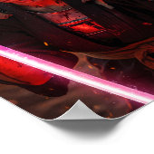 Cyberpunk Samurai Girl Poster (Ecke)