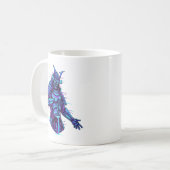Cyberpunk-Samurai im Neonlicht Kaffeetasse (Vorderseite Links)