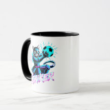 Cyberpunk-Samurai-Katzen-Fußball-Tasse