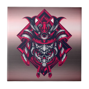 Cyberpunk-Samurai-Krieger-Keramikfliese Fliese