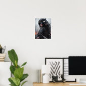 Cyberpunk-Samurai-Mädchen Poster (Heimbüro)