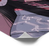 Cyberpunk-Samurai-Mädchen Poster (Ecke)