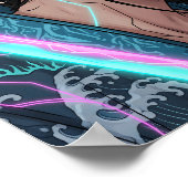 Cyberpunk-Samurai-Mädchen Poster (Ecke)
