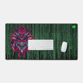 Cyberpunk-Samurai-Matrix-Schreibtischunterlage Schreibtischunterlage (Tastatur & Maus)