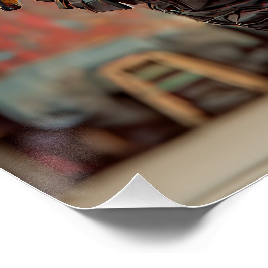 Cyberpunk Samurai Mecha Conical Hat Poster (Ecke)