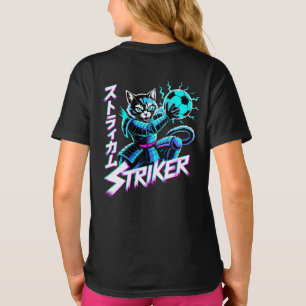 Cyberpunk Samurai Stürmer Katze für Gamer & Fußbal T-Shirt