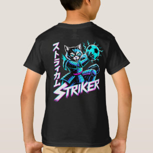 Cyberpunk-Samurai-Stürmer-Katze für Gamer & Fußbal T-Shirt