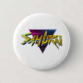 Cyberpunk-Samurais Button (Vorderseite)