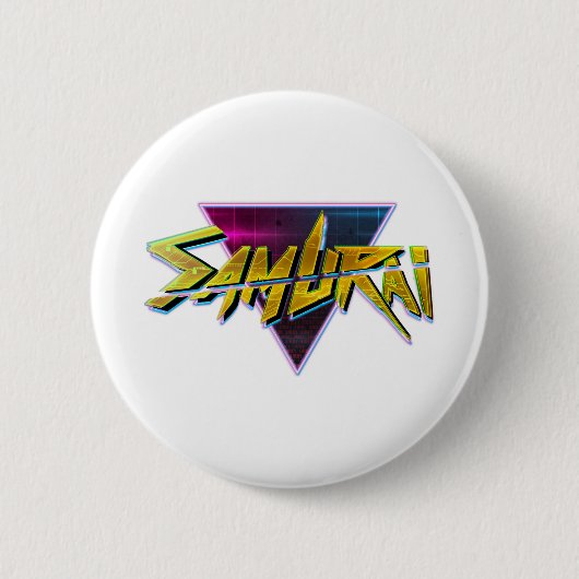 Cyberpunk-Samurais Button (Vorderseite)
