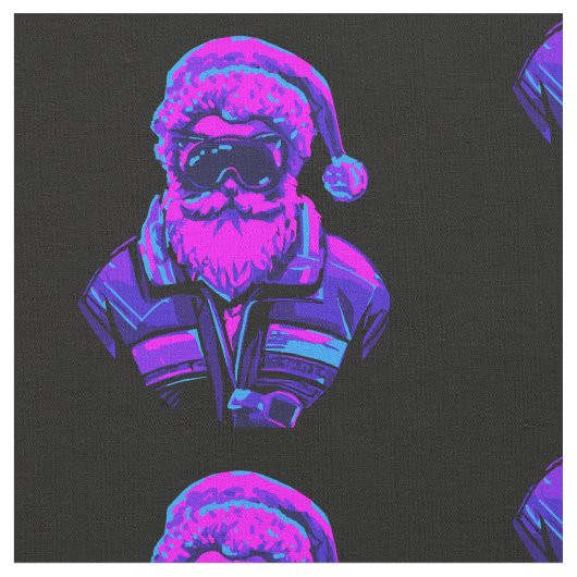 Cyberpunk Santa Claus Stoff (Nahaufnahme)