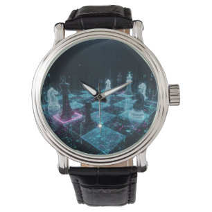 Cyberpunk-Schach, Neon-Digital-Brettspiel S Armbanduhr