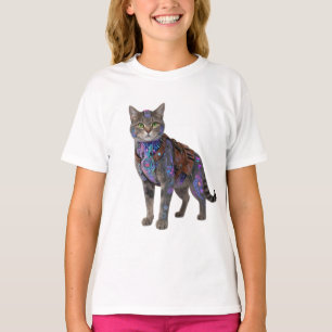 Cyberpunk-Schaltkreis-Katze – Neon-Tech-Biest T-Shirt