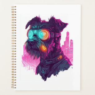 Cyberpunk Schnauzer � Futuristischer Neondog Planer