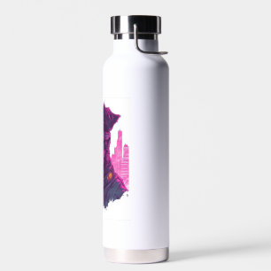 Cyberpunk Schnauzer � Futuristischer Neondog Trinkflasche