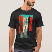 Cyberpunk Sci-fi Dystopia City Ukiyo-e Japanese Re T-Shirt (Vorderseite)