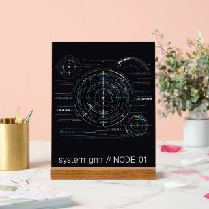 Cyberpunk-Sci-Fi-Radar-HUD-Tech-Acryl-Tischplatte Acrylschild