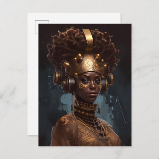 Cyberpunk-Science Fiction Postkarte (Vorne/Hinten)