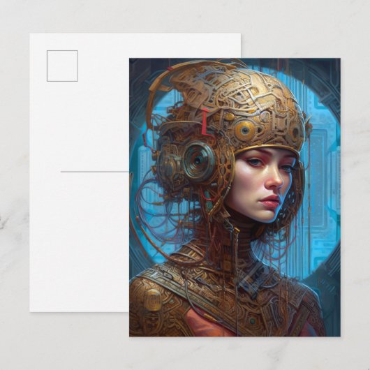 Cyberpunk-Science Fiction Postkarte (Vorne/Hinten)