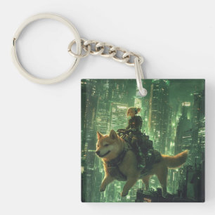 Cyberpunk Shiba Waifu Crypto Schlüsselanhänger