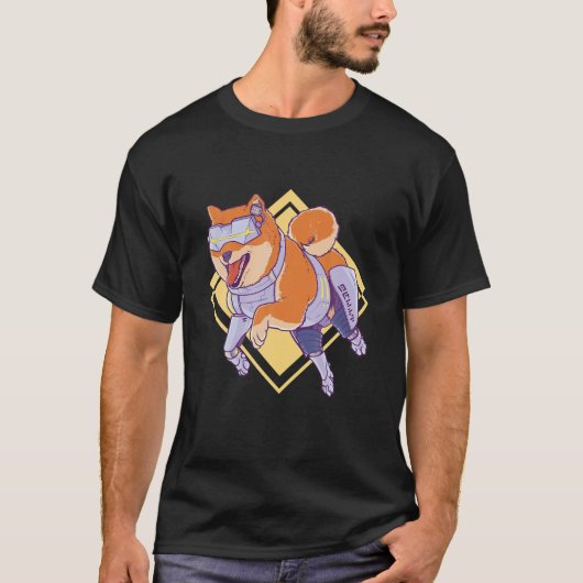 Cyberpunk Shina Inu Futuristic Shiba Inu Dog Robot T-Shirt (Vorderseite)