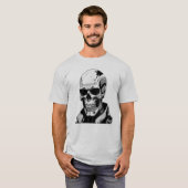 Cyberpunk Skull Futuristic Graphic T-Shirt Design (Vorne ganz)