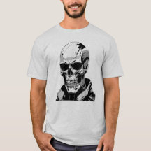 Cyberpunk Skull Futuristic Graphic T-Shirt Design