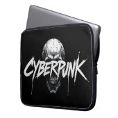 Cyberpunk Skull Graffiti Neoprene Laptop Sleeve (Vorderseite Links)