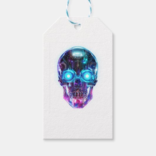 Cyberpunk Skull King Geschenkanhänger (Vorderseite)