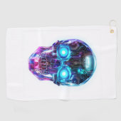 Cyberpunk Skull King Golfhandtuch (Horizontal)