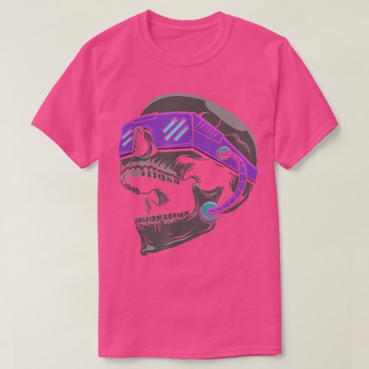 Cyberpunk Skull Tode Kopf Skelett Todesmetall Go T-Shirt (Design vorne)