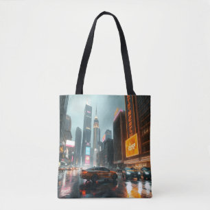 Cyberpunk Skycrapper City Cars Tasche