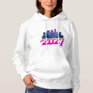 Cyberpunk-Skyline 2027 Neon-Graffiti Hoodie