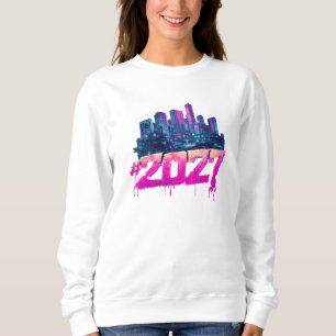 Cyberpunk-Skyline 2027 Neon-Graffiti Sweatshirt