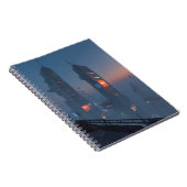 Cyberpunk Skyline Fog Notebook Notizblock (Rechte Seite)