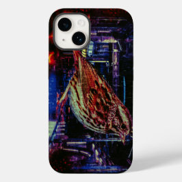 Cyberpunk Sparrow in Neon Cityscape Case-Mate iPhone 14 Hülle