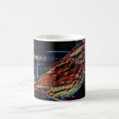 Cyberpunk Sparrow in Neon Cityscape Kaffeetasse (Mittel)