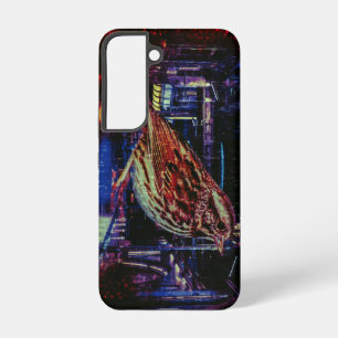 Cyberpunk Sparrow in Neon Cityscape Samsung Galaxy Hülle