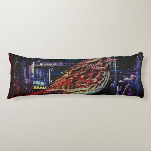 Cyberpunk Sparrow in Neon Cityscape Seitenschläferkissen (Vorderseite)