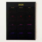 Cyberpunk-Spatz in Neon-Stadtlandschaft Planer (Rückseite)