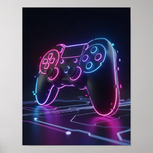 Cyberpunk-Spielcontroller Poster