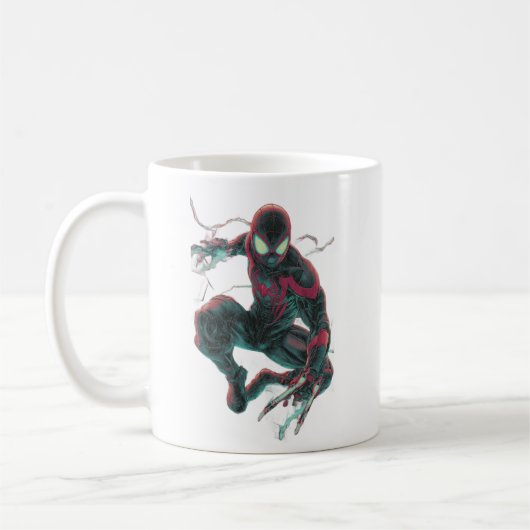 Cyberpunk-Spinne-Tasse Neon-Geometrie-Coder-Kaffee Kaffeetasse (Links)