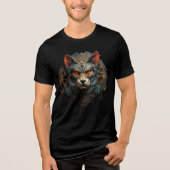 Cyberpunk Steampunk Cat Art Poster Tri-Blend Shirt (Vorderseite)