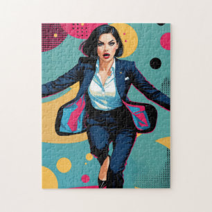Cyberpunk stilvolles Mädchen Pop Art Puzzle