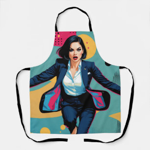 Cyberpunk Stilvolles Mädchen Pop Art Schürze