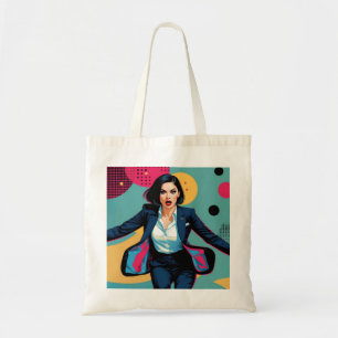 Cyberpunk stilvolles Mädchen Pop Art Tragetasche